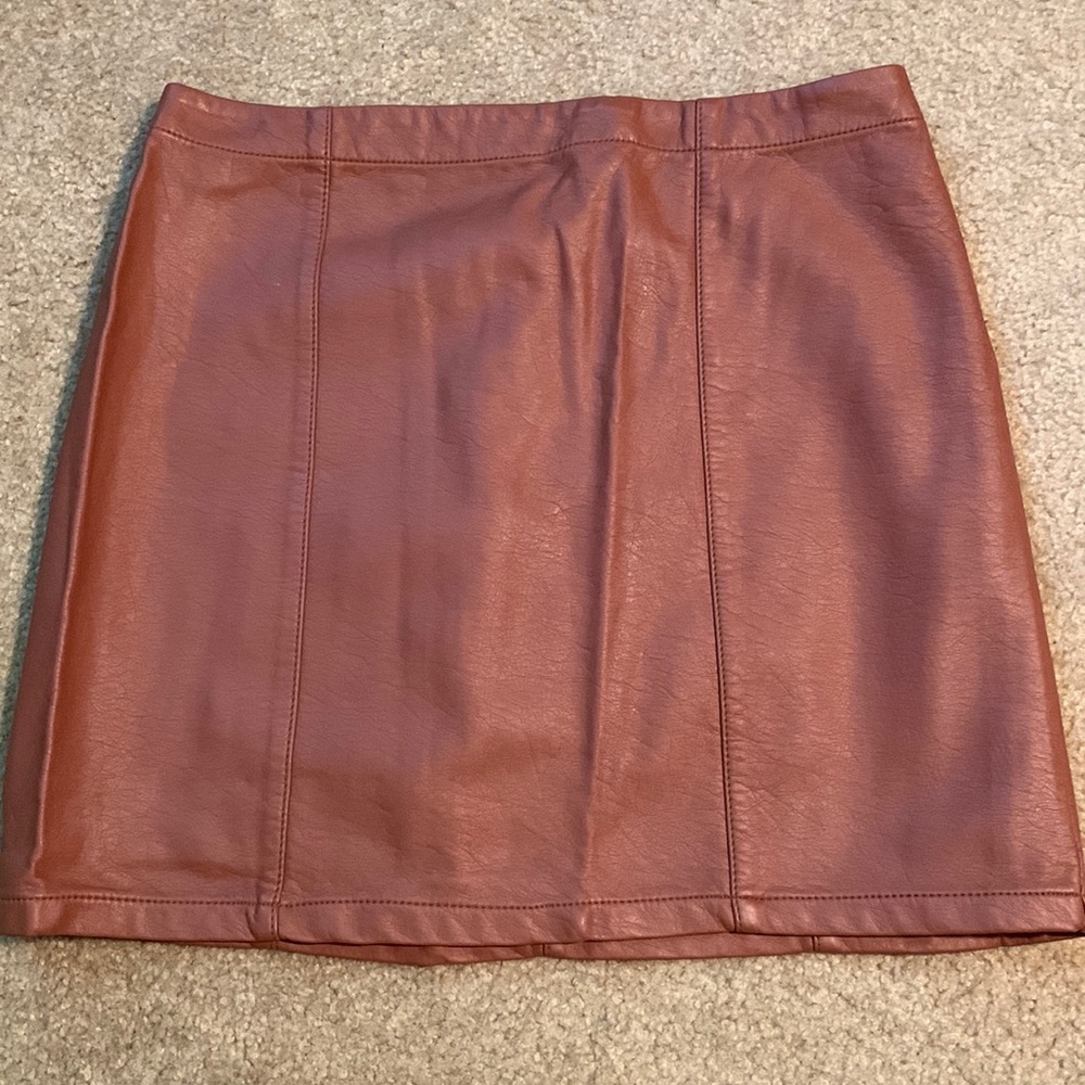 Forever 21 Faux Brown Leather Skirt size small